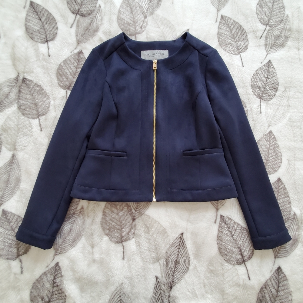 Marc New York Navy Suede Jacket Blazer